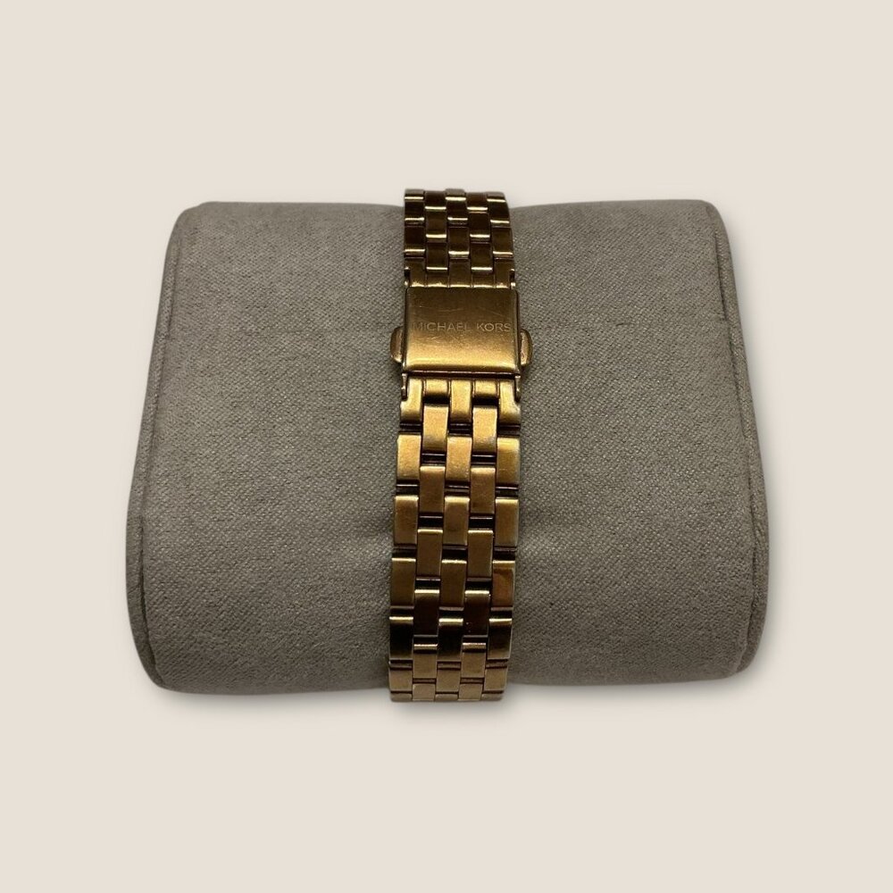 Michael Kors Rose Gold Watch With Rhinestones & 7-Inch Band In Box - Picture 5 of 5